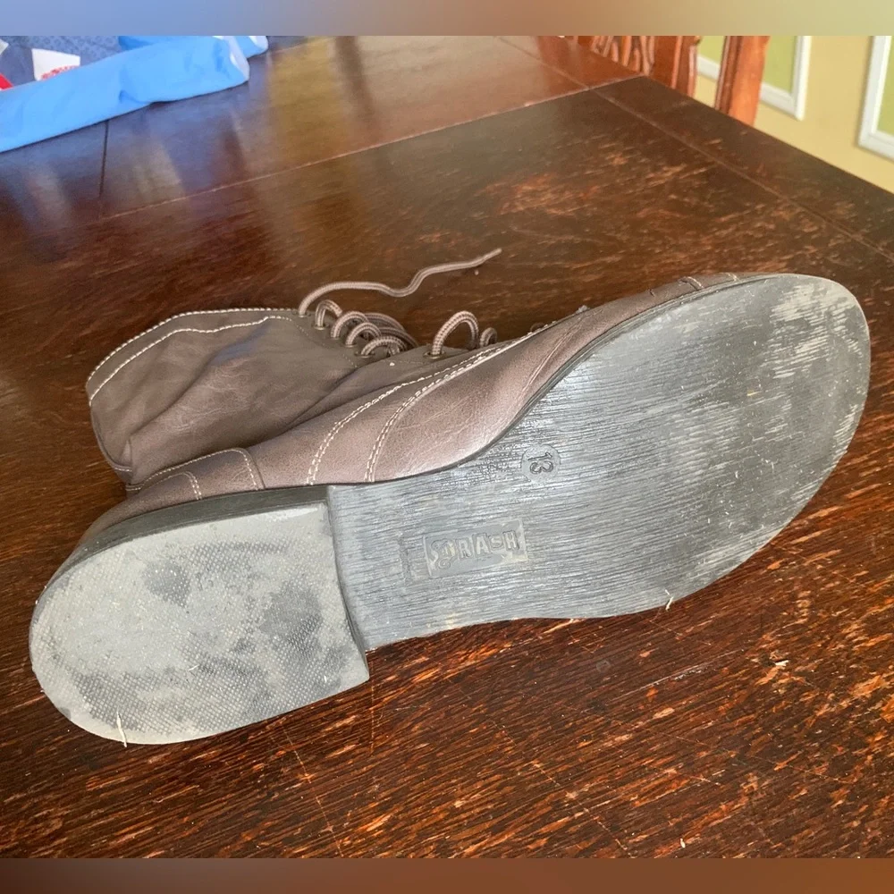 Brash lace up combat boots brown women's size 13 - Picture 6 of 9